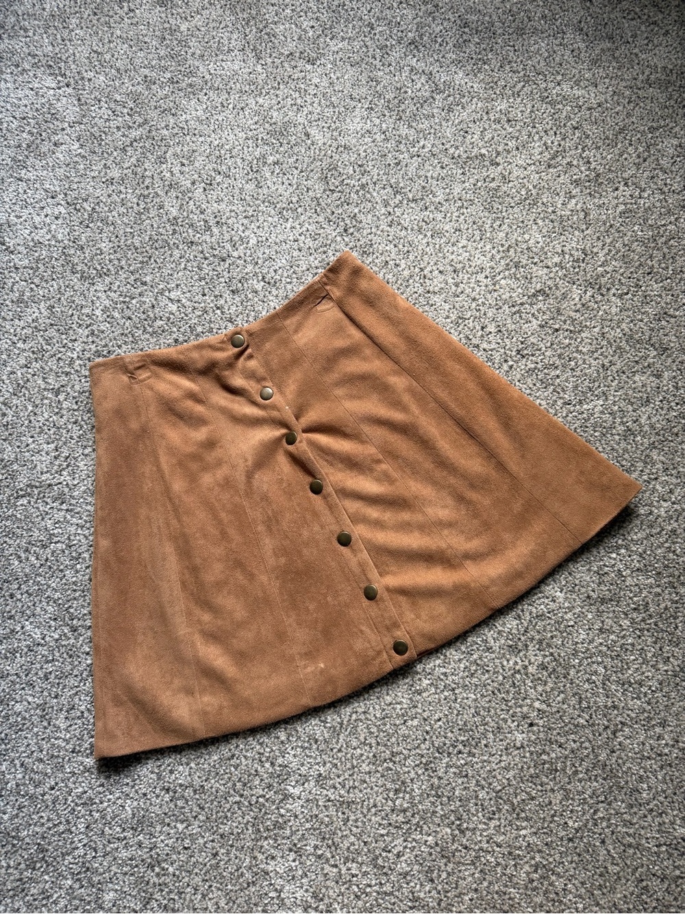 Altar'd State Rust-Tan Button Front Circle Skirt